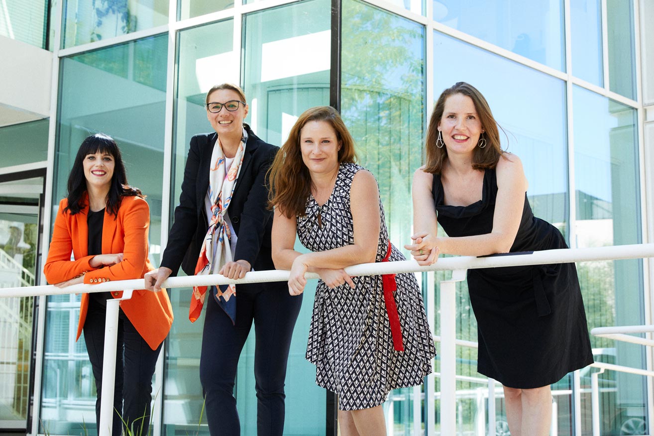 Das Team von The STEM fatale Initiative [Photo: Rafaela Pröll] v.l.n.r.:  Nicole Amberg, Lisa Cichocki, Melissa Stouffer, Angela Bitto-Nemling