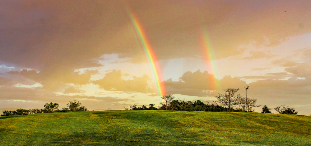 Double,Rainbows,On,The,Golf,Course,Northern,Thailand,Chiang,Rai (c) Shutterstock